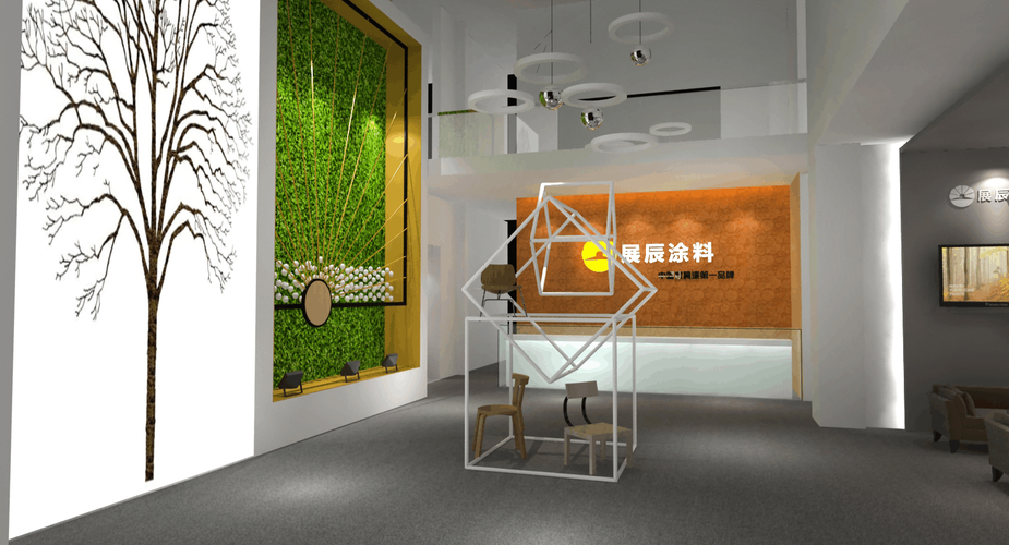 展辰涂料产品企业展厅设计方案及效果图分享(科技馆展品源头工厂-上海
